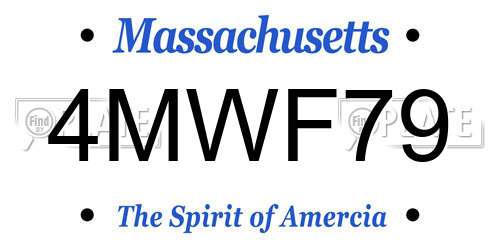 4MWF79 Massachusetts License Plate