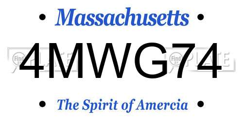 4MWG74 Massachusetts License Plate