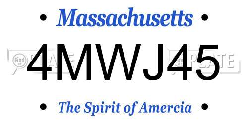 4MWJ45 Massachusetts License Plate