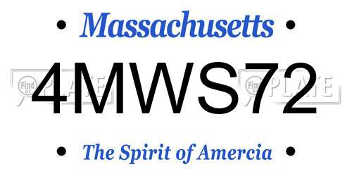 4MWS72 Massachusetts License Plate