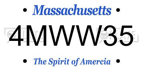 4MWW35 Massachusetts License Plate