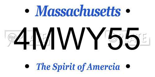 4MWY55 Massachusetts License Plate