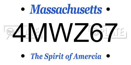 4MWZ67 Massachusetts License Plate
