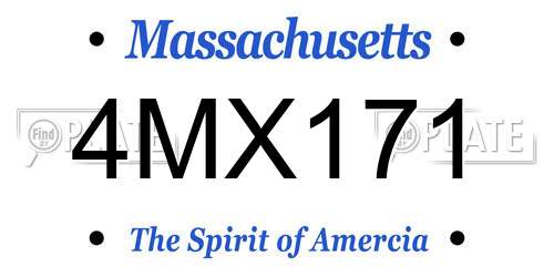 4MX171 Massachusetts License Plate