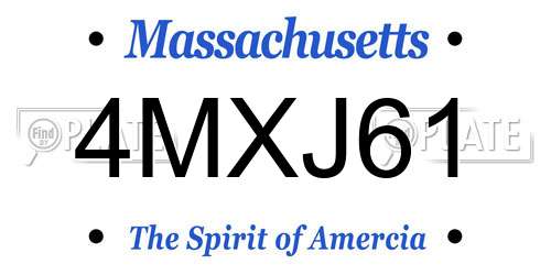 4MXJ61 Massachusetts License Plate