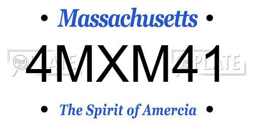 4MXM41 Massachusetts License Plate