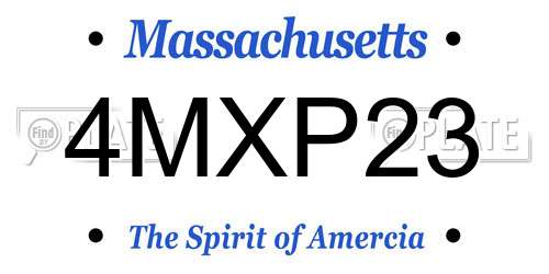 4MXP23 Massachusetts License Plate