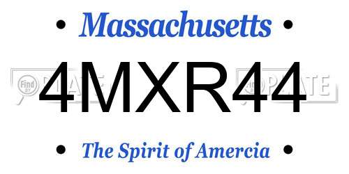 4MXR44 Massachusetts License Plate