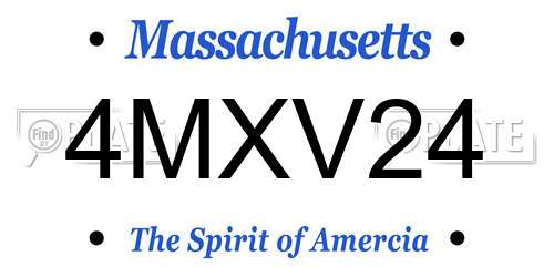 4MXV24 Massachusetts License Plate