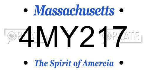 4MY217 Massachusetts License Plate