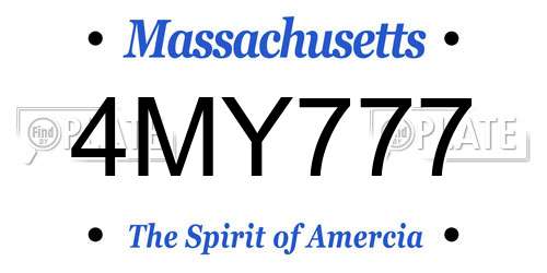 4MY777 Massachusetts License Plate