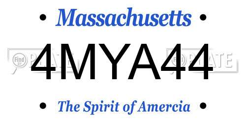 4MYA44 Massachusetts License Plate