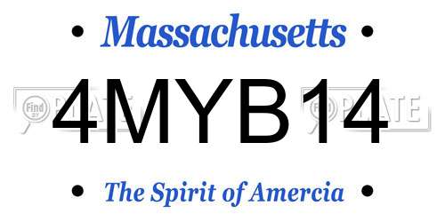 4MYB14 Massachusetts License Plate