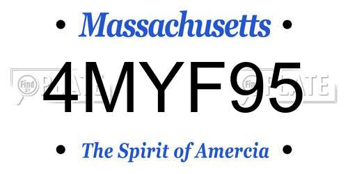 4MYF95 Massachusetts License Plate