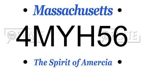 4MYH56 Massachusetts License Plate