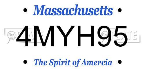 4MYH95 Massachusetts License Plate