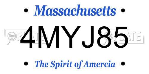 4MYJ85 Massachusetts License Plate