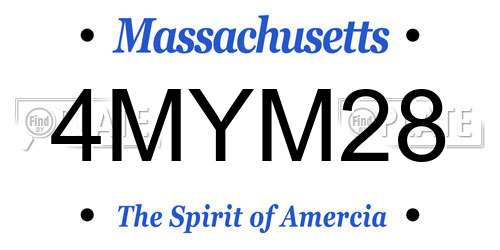 4MYM28 Massachusetts License Plate