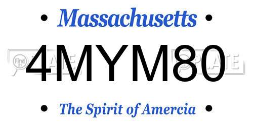 4MYM80 Massachusetts License Plate