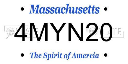 4MYN20 Massachusetts License Plate