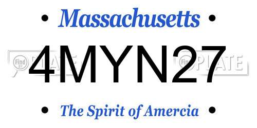 4MYN27 Massachusetts License Plate