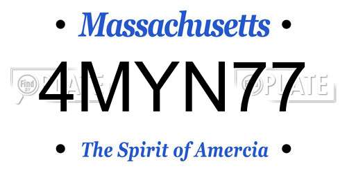 4MYN77 Massachusetts License Plate