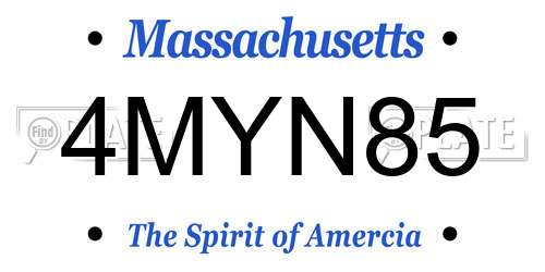 4MYN85 Massachusetts License Plate