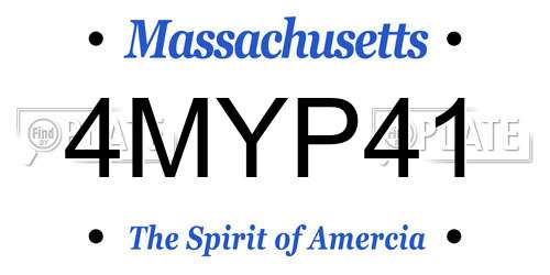 4MYP41 Massachusetts License Plate