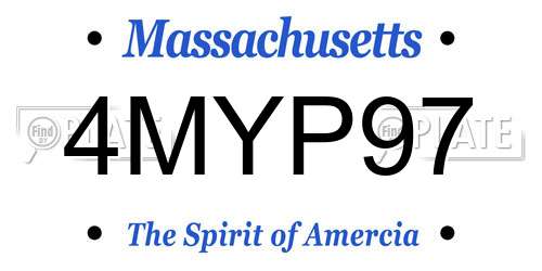 4MYP97 Massachusetts License Plate