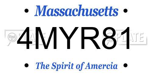 4MYR81 Massachusetts License Plate