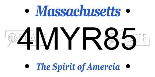 4MYR85 Massachusetts License Plate