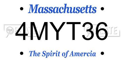 4MYT36 Massachusetts License Plate