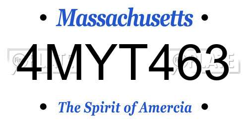 4MYT463 Massachusetts License Plate