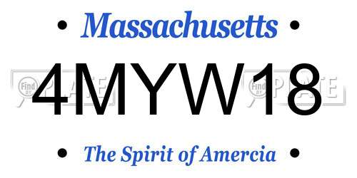 4MYW18 Massachusetts License Plate