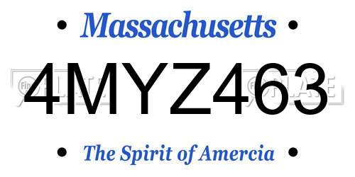 4MYZ463 Massachusetts License Plate