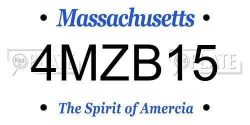 4MZB15 Massachusetts License Plate