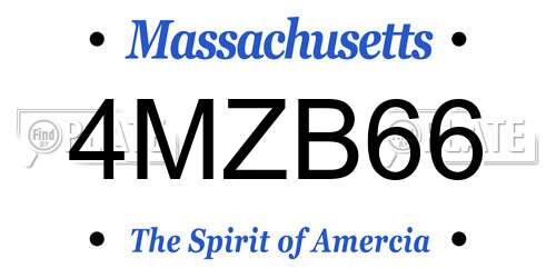 4MZB66 Massachusetts License Plate