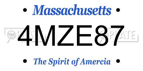 4MZE87 Massachusetts License Plate