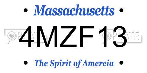 4MZF13 Massachusetts License Plate