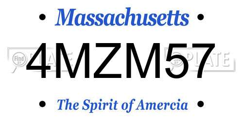4MZM57 Massachusetts License Plate