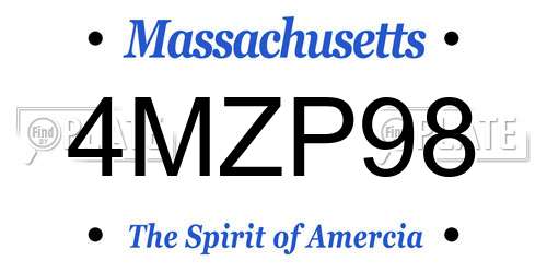 4MZP98 Massachusetts License Plate