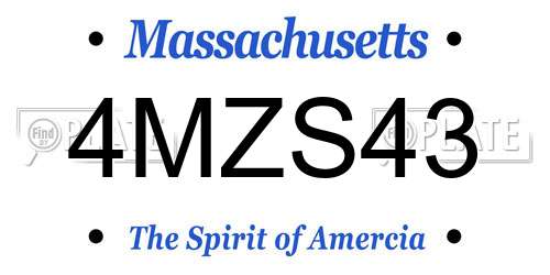 4MZS43 Massachusetts License Plate
