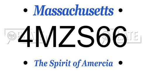 4MZS66 Massachusetts License Plate