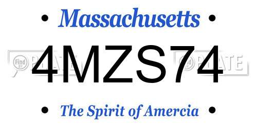 4MZS74 Massachusetts License Plate