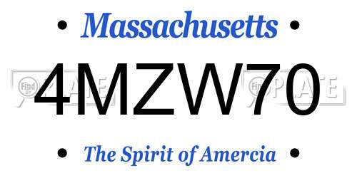 4MZW70 Massachusetts License Plate