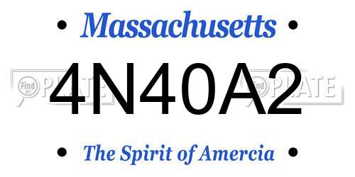 4N40A2 Massachusetts License Plate