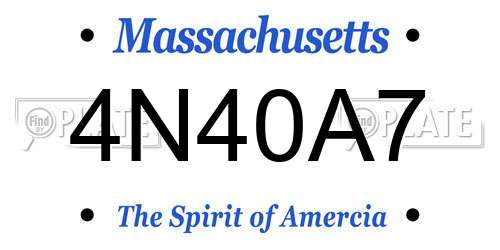 4N40A7 Massachusetts License Plate