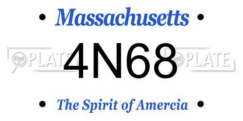 4N68 Massachusetts License Plate