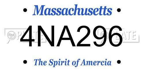 4NA296 Massachusetts License Plate