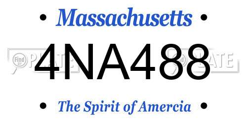 4NA488 Massachusetts License Plate